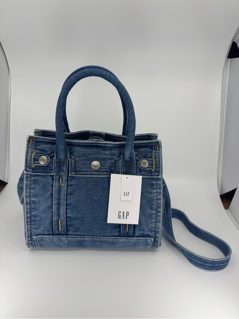 GAP Small Denim Five Pocket Tote Medium Wash